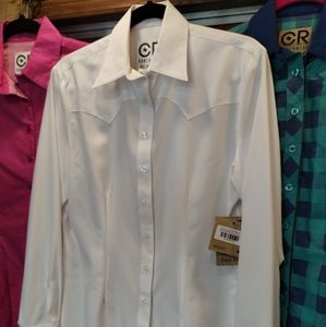CR Ranchwear Sun Smart White Western Pro - S - NWT
